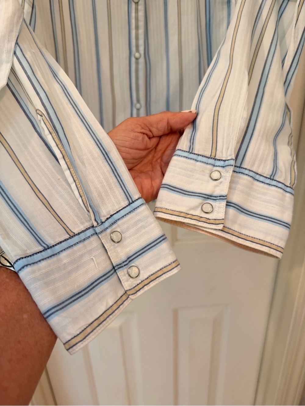 Abercrombie & Fitch western cut cotton shirt with snaps, long sleeve, Sz S - Picture 7 of 14